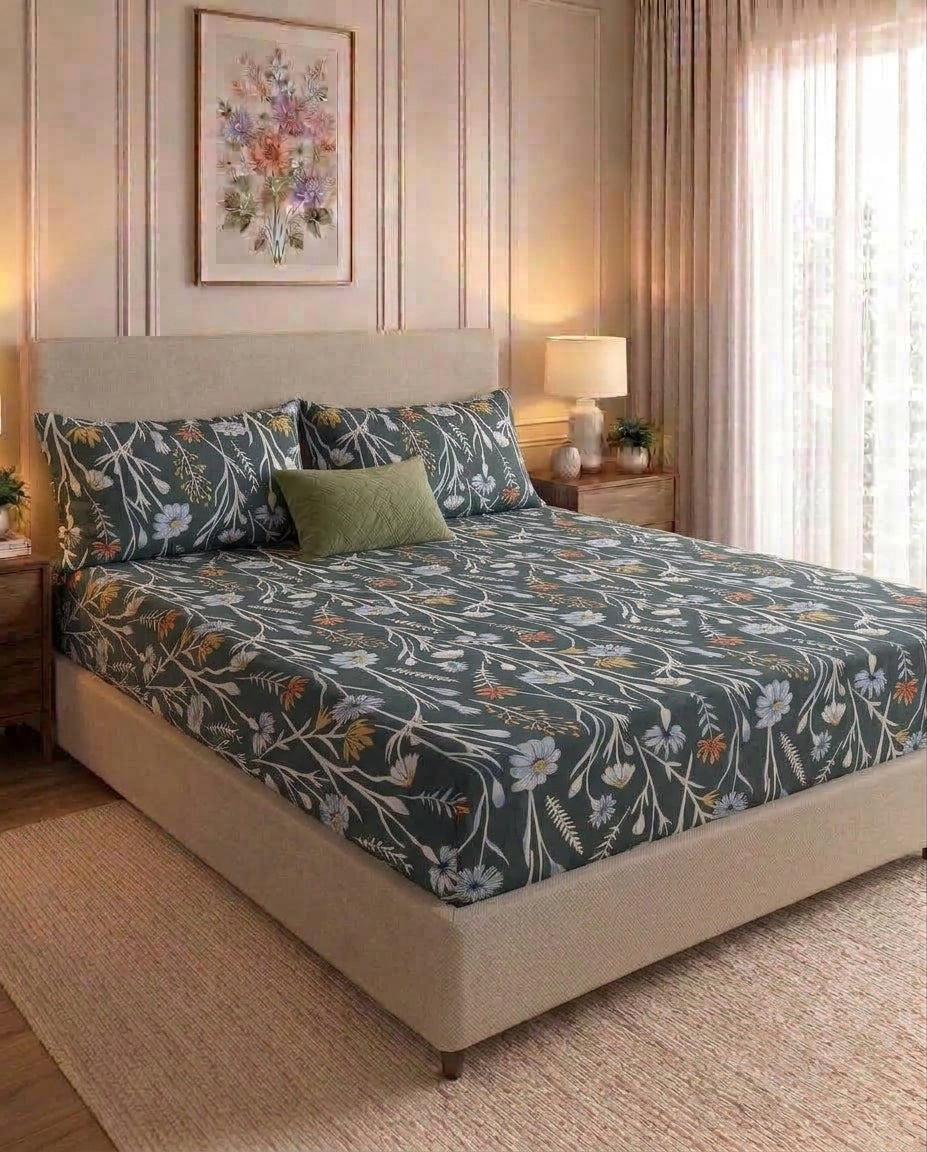 Wildflower Dusk - Fitted Print Bedsheet