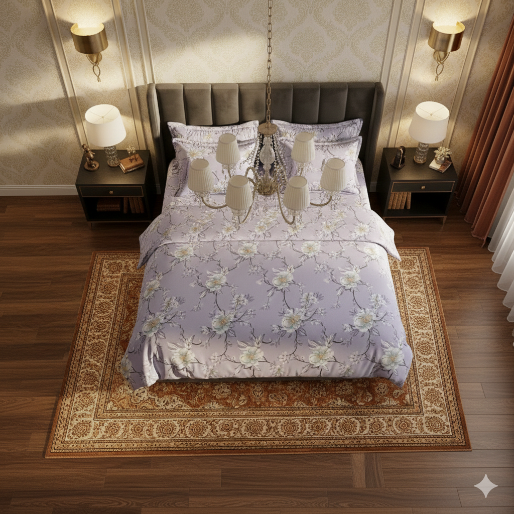 Intricate Blooms - Flat Print Bedsheet