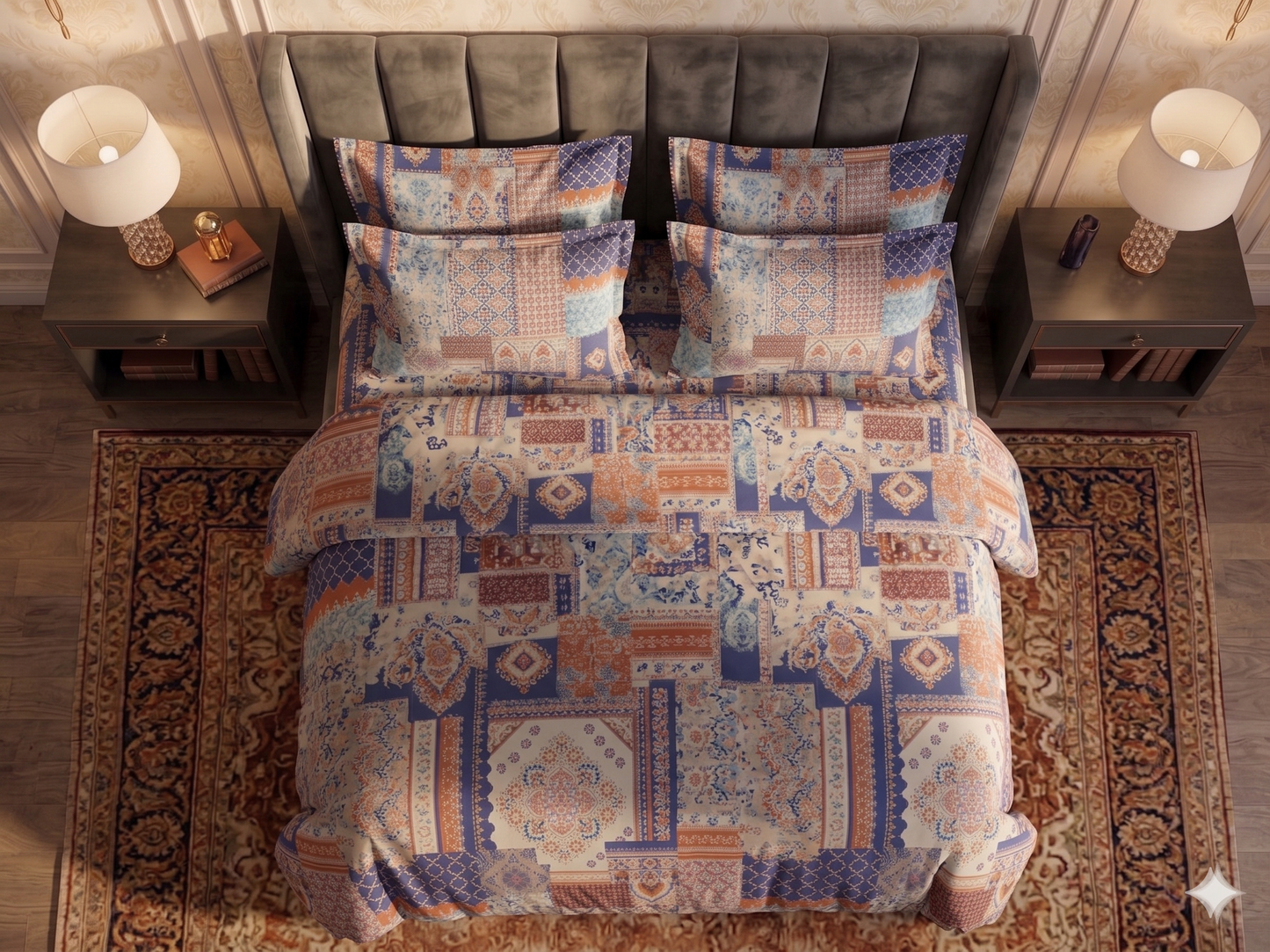 Royal Courtyard  - Flat Print Bedsheet