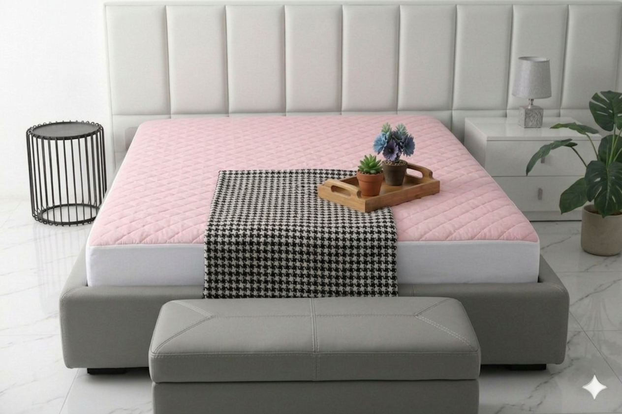 Mattress Protector - Baby pink