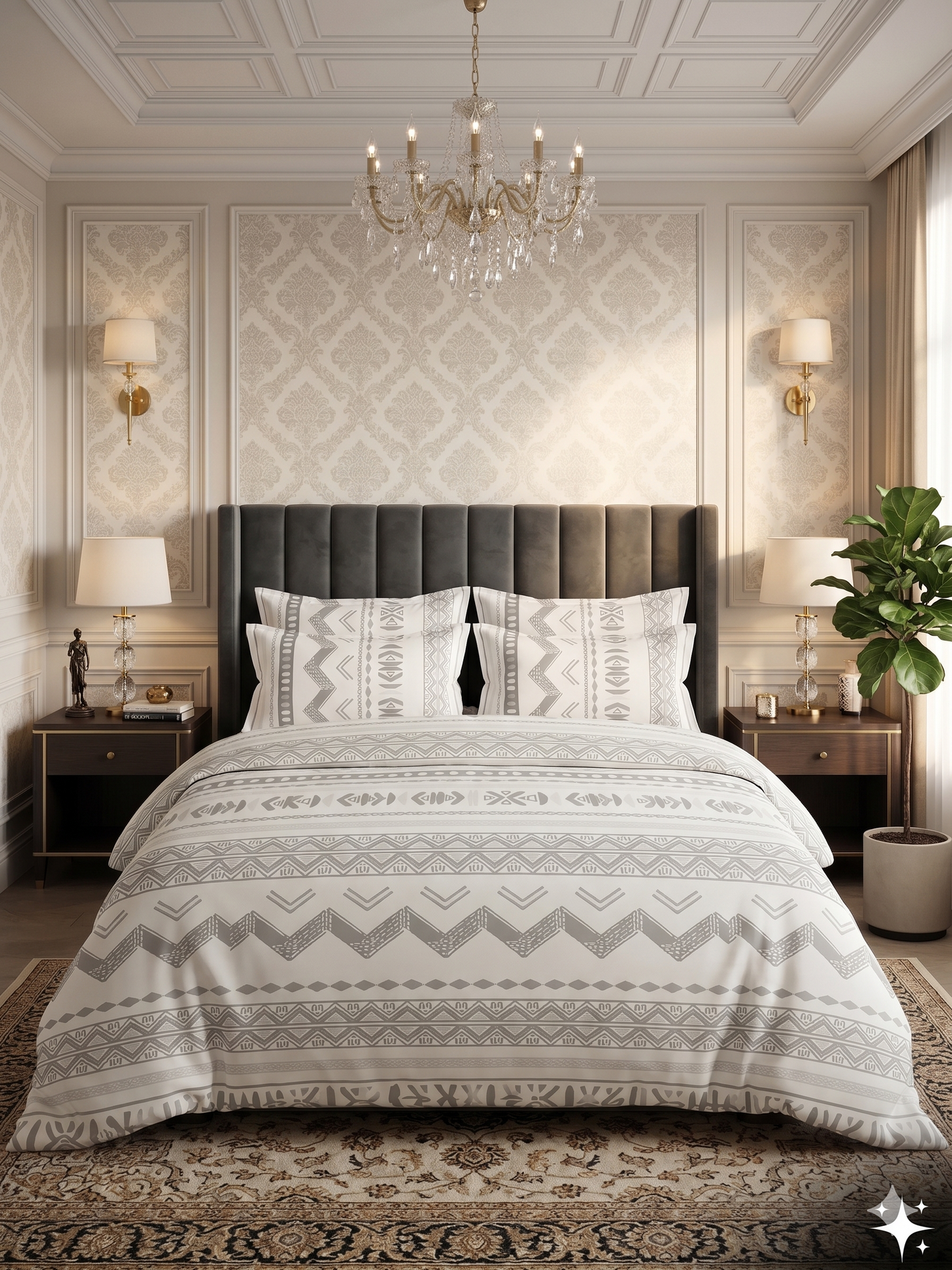 Nordic Zig Zag  - Flat Print Bedsheet