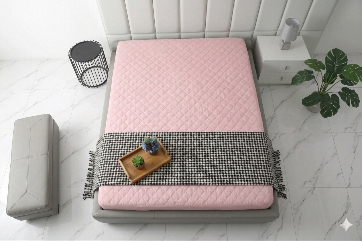 Mattress Protector - Baby pink