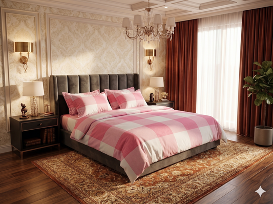 Pink Marshmallow  - Flat Print Bedsheet