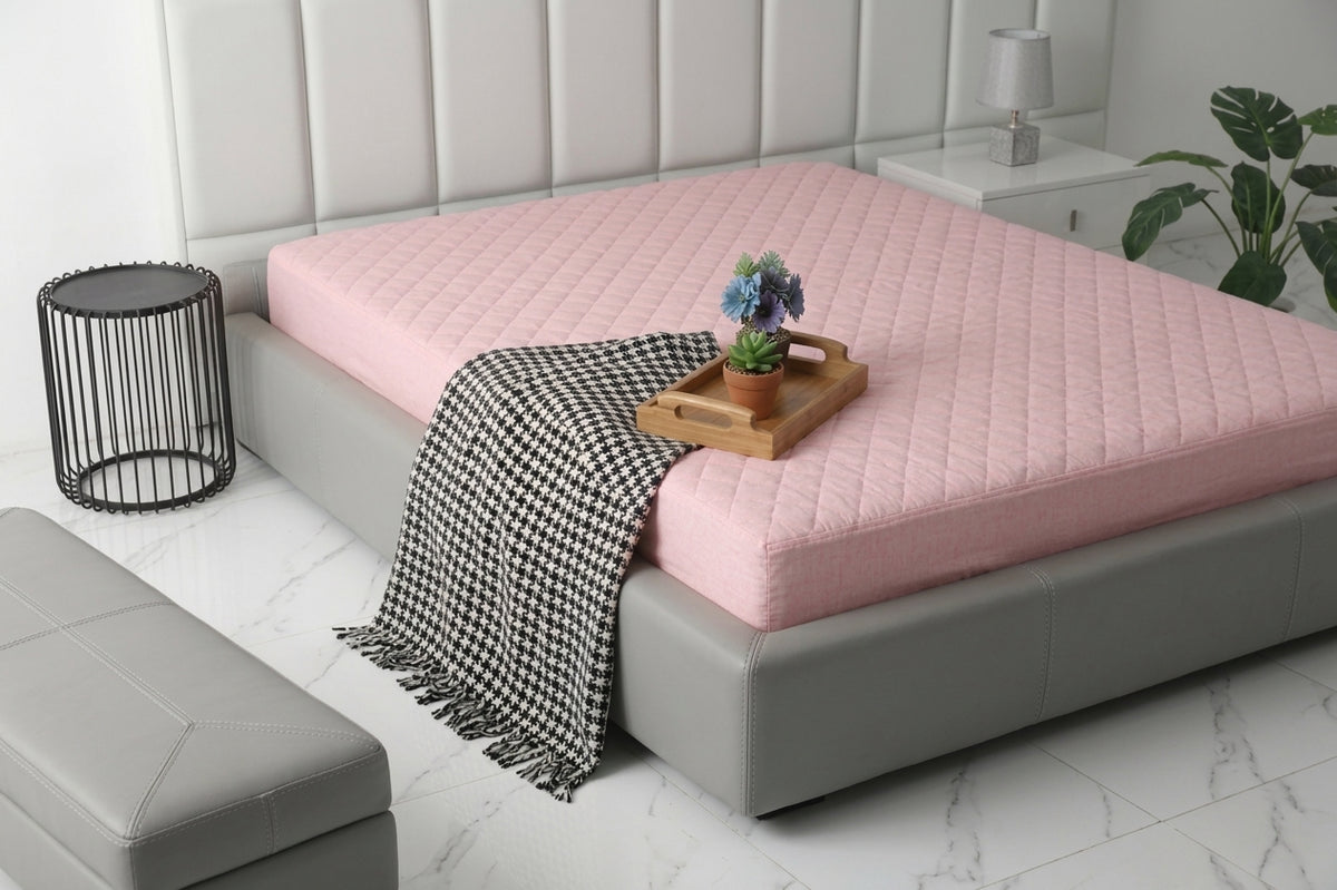 Mattress Protector - Baby pink