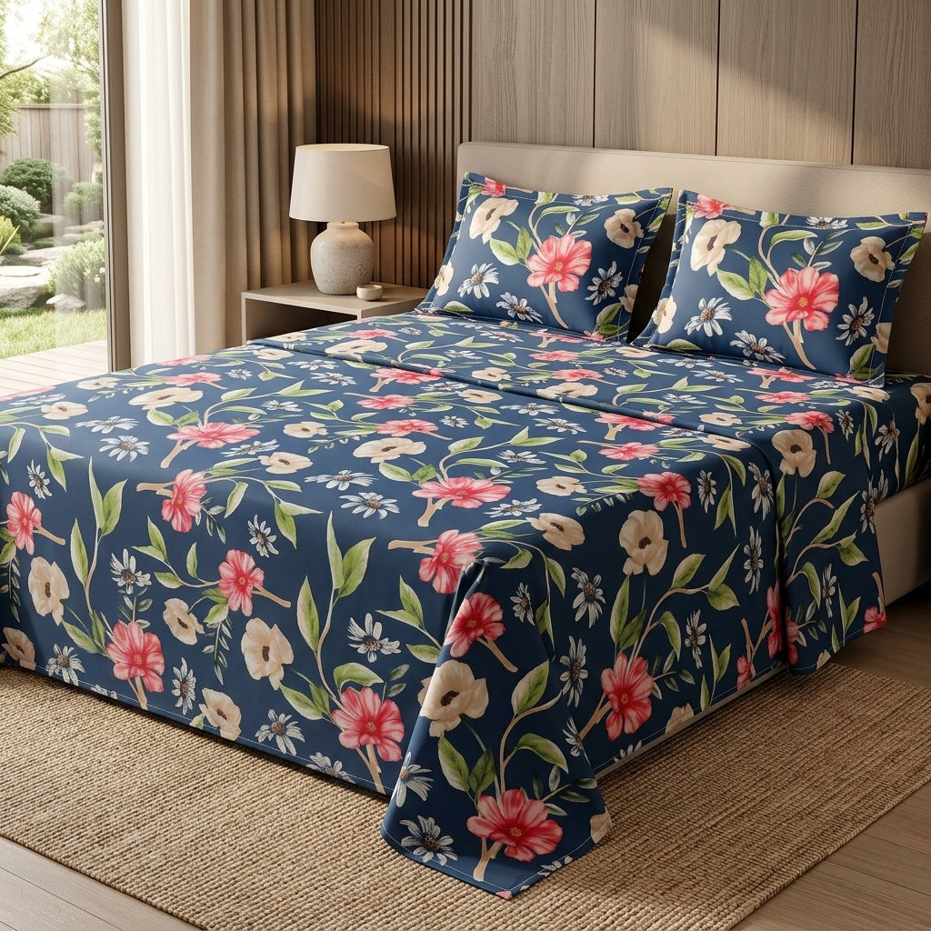 Sunset Tide - Flat Print Bedsheet