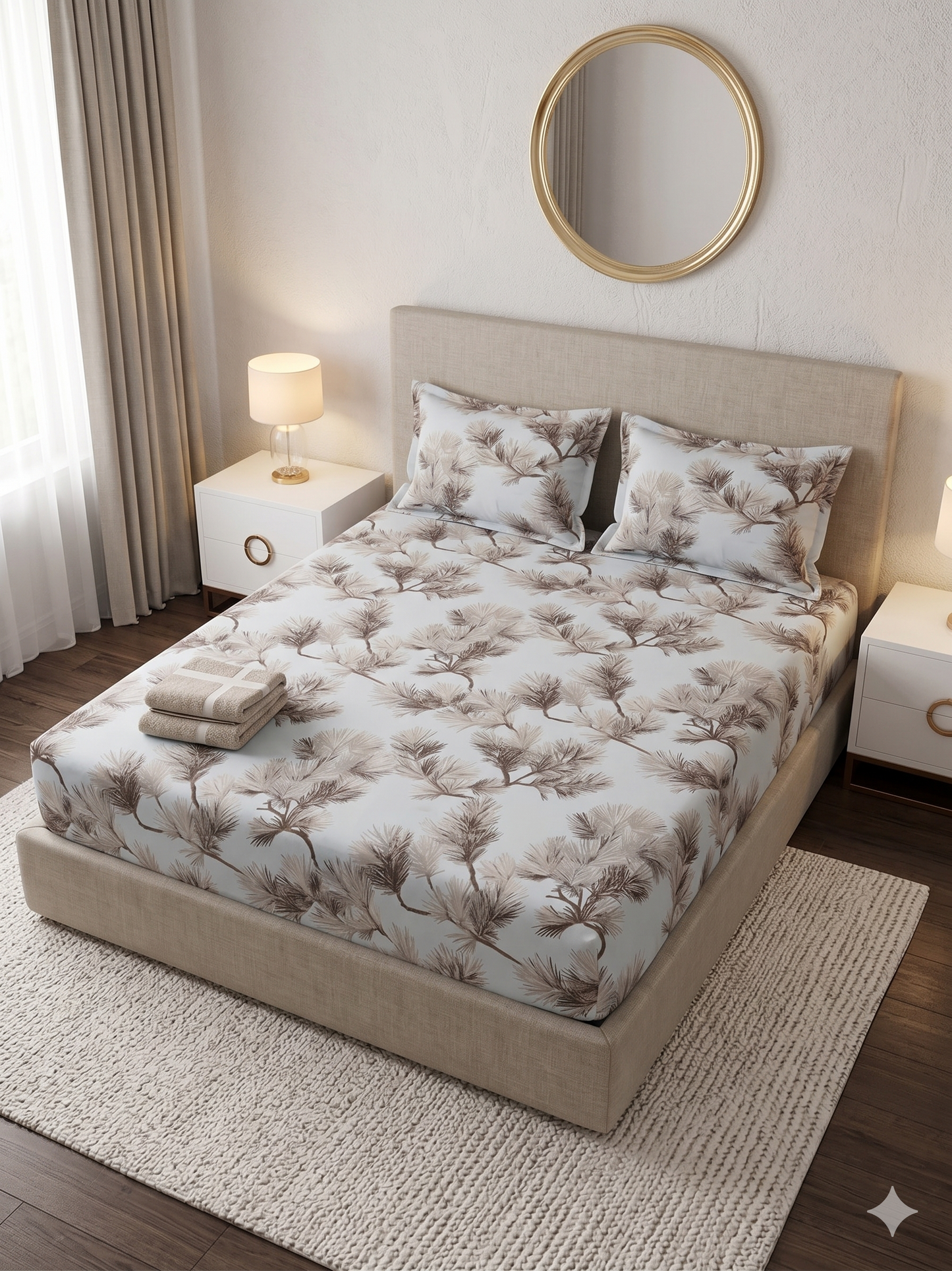 Whispering Pines - Fitted Print Bedsheet