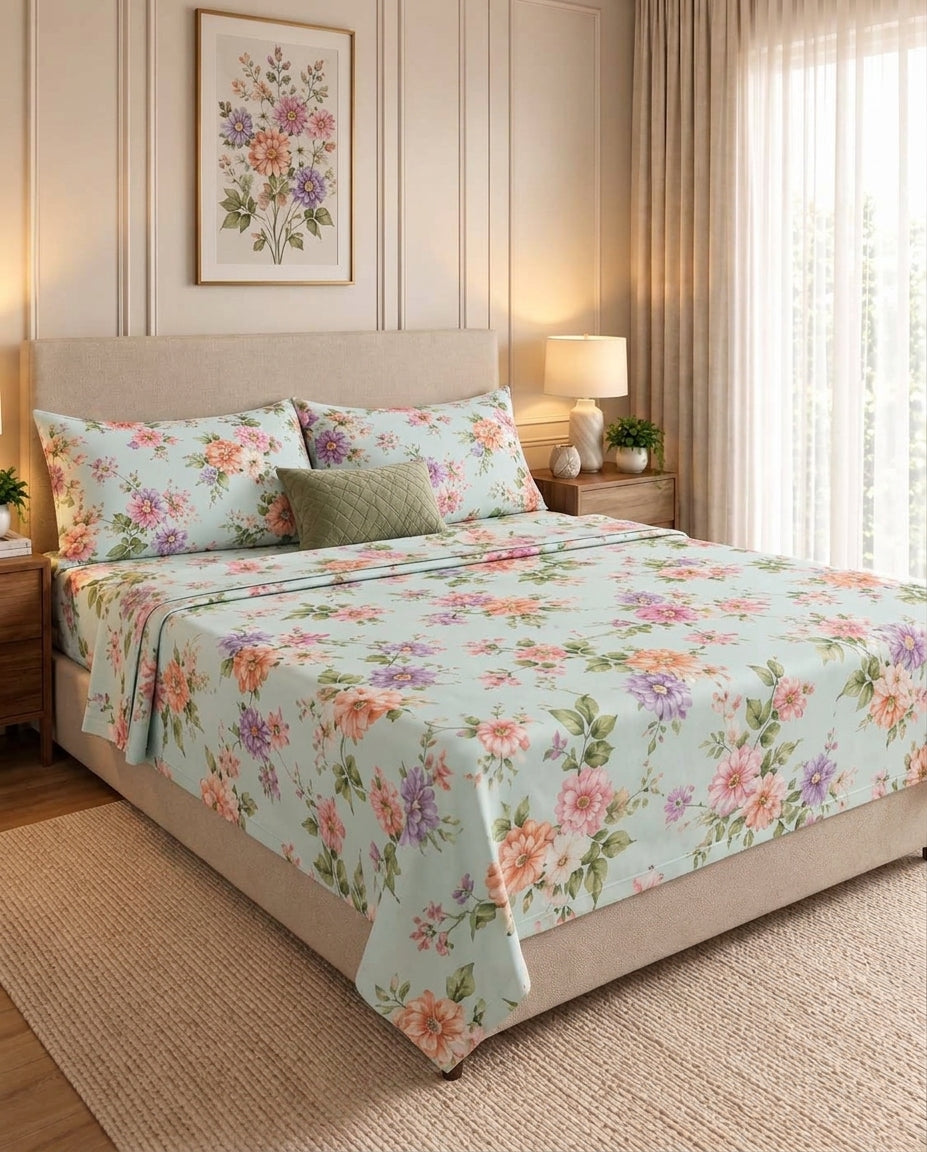 Minted Dahlia - Flat Bedsheet