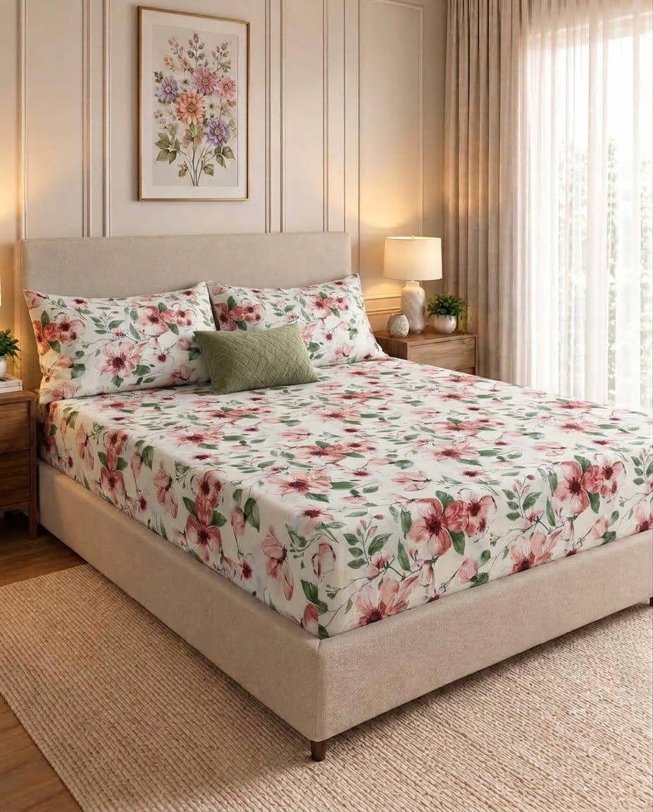 Morning Charms - Fitted Print Bedsheet