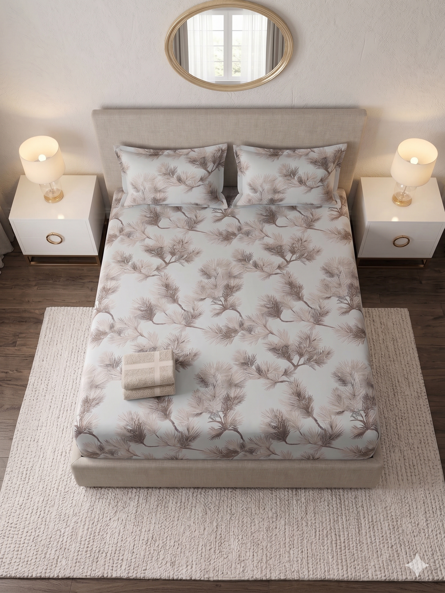Whispering Pines - Fitted Print Bedsheet