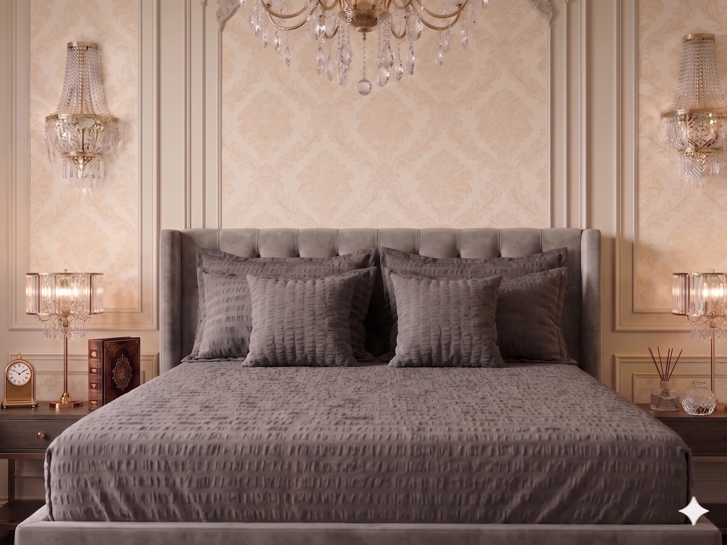 Charcoal Luxe - Cotton Duvet Set - 6pcs