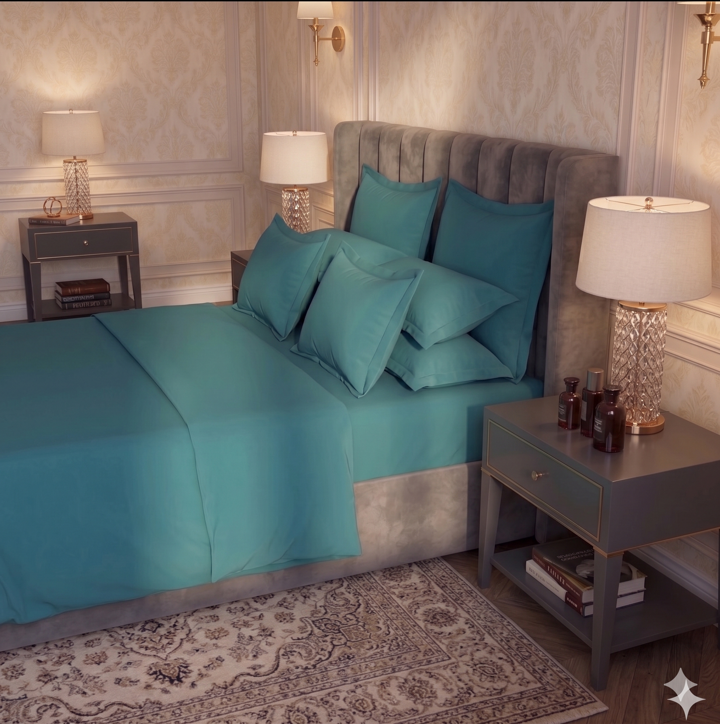 Ocean Depths  - Flat dyed Bedsheet
