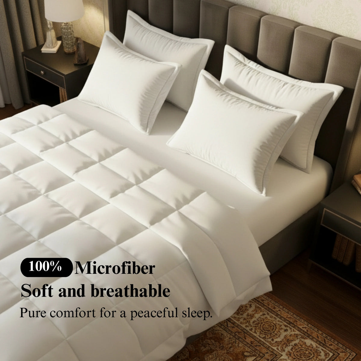 Plain White Quilt SIngle