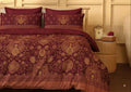 Royal Burgundy Paisley - Cotton Duvet Set - 6pcs