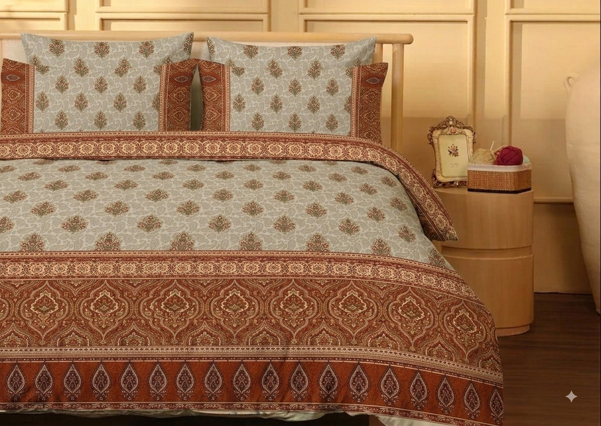 Heritage Gold Tile - Cotton Duvet Set - 6pcs