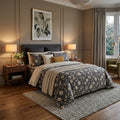 Charcoal Garden - Flat Print Bedsheet
