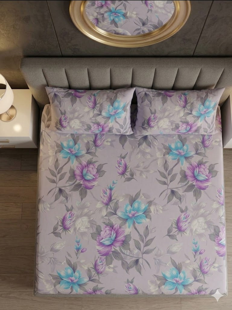 Lavender Bloom - Fitted Print Bedsheet
